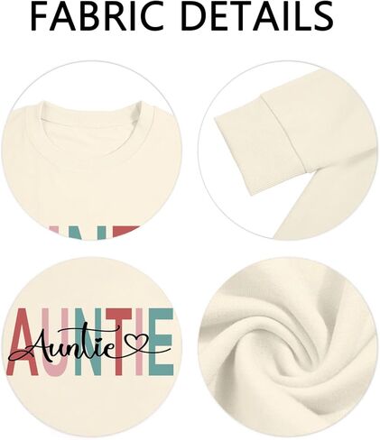 Womens Aunt Sweatshirt Cool Aunt Club Shirt Funny Auntie Letter Print Pullover Tops Crewneck Sweatshirt for Auntie in Kuwait