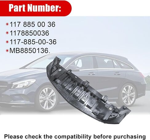 FZJDSD غطاء أمامي أسود تحت الغطاء واقي من الطين 1178850036 متوافق مع Mercedes-Benz CLA 250 2014-2016 in Saudi Arabia