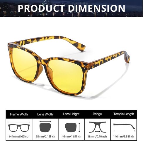 Anti Glare Night Vision Driving Glasses for Womens Polarized Yellow Nighttime Glasses IF22526 in Kuwait