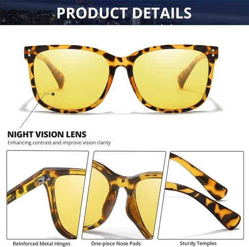 Anti Glare Night Vision Driving Glasses for Womens Polarized Yellow Nighttime Glasses IF22526 in Kuwait
