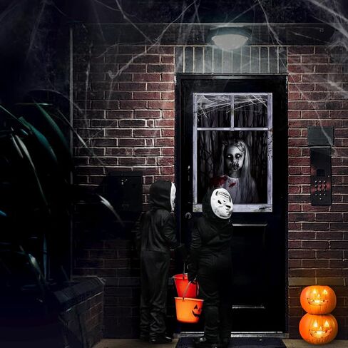 2 Pack Halloween Horror Curtain, Halloween Decoration,Window Door Cover (32 * 47 Inch) in Kuwait