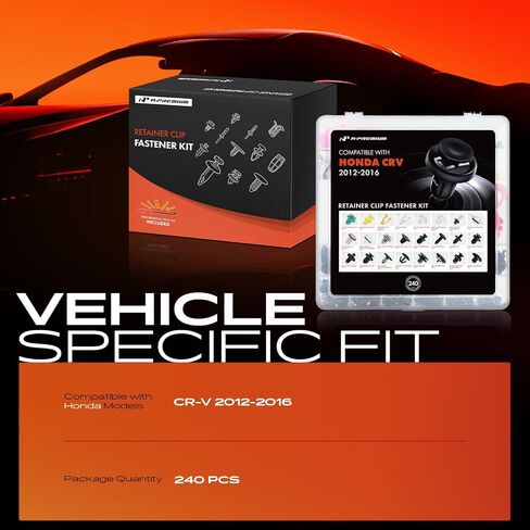 مجموعة مشابك جسم السيارة الممتازة 240 قطعة 24 مقاسًا [مع إزالة قفل] متوافقة مع Honda CRV 2012-2016، للوحة باب ممتص الصدمات وشريط السير الوقائي وغطاء لوحة القيادة وتثبيت برشام الدبوس والمزيد in Saudi Arabia