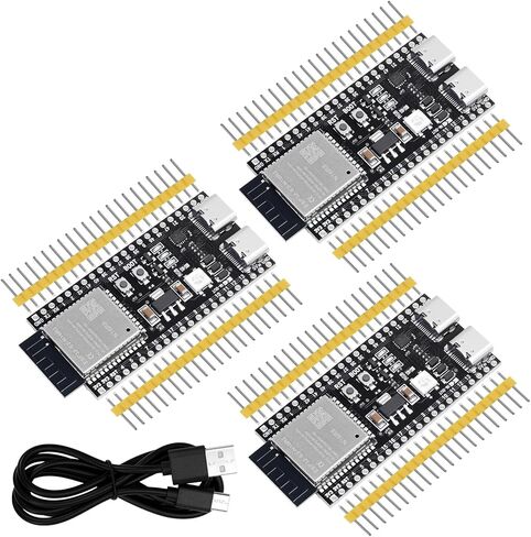 3pcs ESP32-S3-DevKitC-1-N16R8 Development Board Integrated 2.4GHz WiFi Bluetooth 5.0 ESP32-S3-WROOM-1 Microcontroller Processor Dual Type C Interface for Arduino in Kuwait