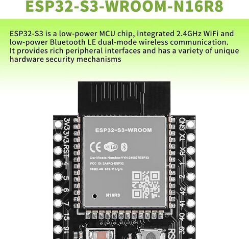 3pcs ESP32-S3-DevKitC-1-N16R8 Development Board Integrated 2.4GHz WiFi Bluetooth 5.0 ESP32-S3-WROOM-1 Microcontroller Processor Dual Type C Interface for Arduino in Kuwait