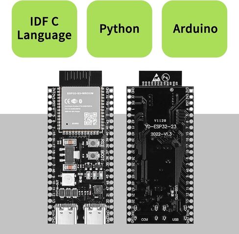 3pcs ESP32-S3-DevKitC-1-N16R8 Development Board Integrated 2.4GHz WiFi Bluetooth 5.0 ESP32-S3-WROOM-1 Microcontroller Processor Dual Type C Interface for Arduino in Kuwait