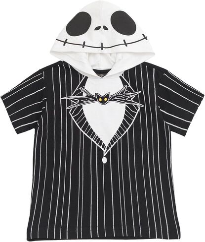 Disney Nightmare Before Christmas Jack Skellington Mens Hooded Matching Family Cosplay T-Shirt Black XX-Large in Saudi Arabia