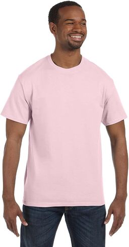 Gildan Men's Heavy Taped Neck Comfort Jersey T-Shirt, Light Pink, 4XL in Saudi Arabia