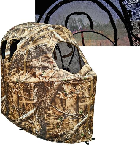 AUSCAMOTEK See-Through Hunting Ground Blind with Built-in Chair for Deer Hunting - 1 Person Pop-Up Camouflage Tent in Saudi Arabia