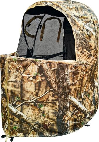AUSCAMOTEK See-Through Hunting Ground Blind with Built-in Chair for Deer Hunting - 1 Person Pop-Up Camouflage Tent in Saudi Arabia
