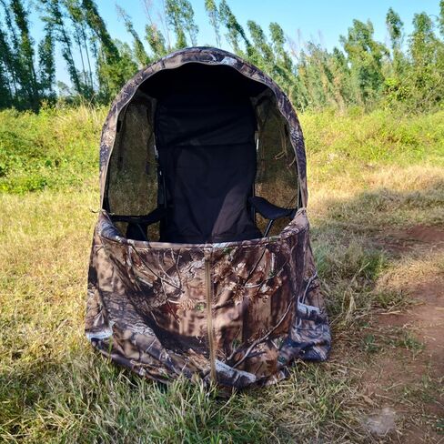 AUSCAMOTEK See-Through Hunting Ground Blind with Built-in Chair for Deer Hunting - 1 Person Pop-Up Camouflage Tent in Saudi Arabia