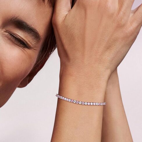 Birthstone Tennis Bracelets Sterling Silver 3.5mm 5a Cubic Zirconia Amethyst, Aquamarine, Emerald, Ruby, Peridot or Blue Sapphire Tennis Bracelet for Women with Toggle Clasp, 7.25" in Kuwait