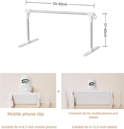 Lazy Tablet Holder, no Need to Install Lazy Mobile Phone Holder at The Bedside, Retractable Lifting Mobile Phone Tablet Holder, Suitable for 4.7-12.9in Mobile Phones and Tablets, for beds, Sofas in Saudi Arabia