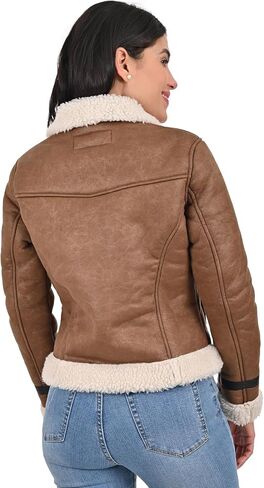 Wrangler WOMEN’S AVIATOR JACKET – SHERPA TRIM STREETWESTERN STYLE IN BLACK. in Saudi Arabia