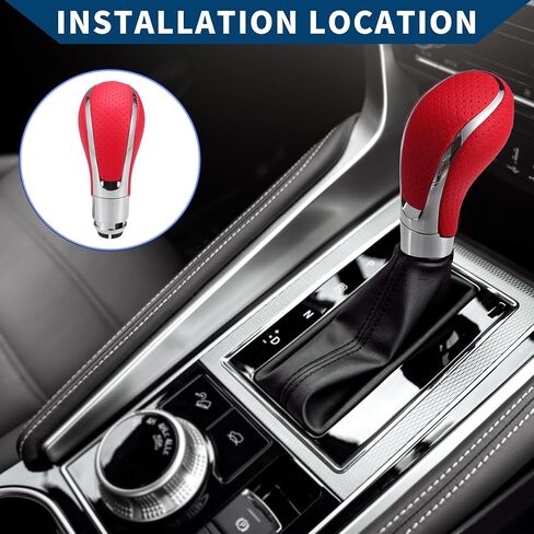 مقبض ناقل الحركة الأوتوماتيكي لـ Buick Regal 2009-2013 / مقبض ذراع ناقل الحركة الأمامي للسيارات / جلد صناعي من البلاستيك المتين / قطعة واحدة باللون الأحمر in Saudi Arabia
