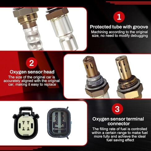 2 قطعة 234-5038 234-4490 O2 مستشعر الأكسجين المنبع متوافق مع 2010-2016 Ford F150 Fusion Explorer Escape Flex، 2013-2015 Lincoln MKT MKS MKZ in Kuwait