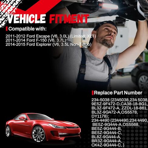 2 قطعة 234-5038 234-4490 O2 مستشعر الأكسجين المنبع متوافق مع 2010-2016 Ford F150 Fusion Explorer Escape Flex، 2013-2015 Lincoln MKT MKS MKZ in Kuwait