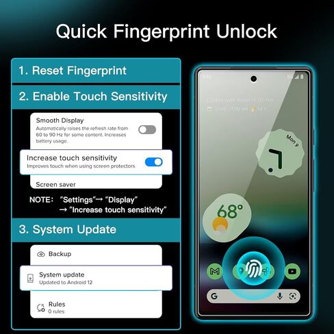 JETech Screen Protector for Google Pixel 9 Pro XL, Tempered Glass Film with Easy Installation Tool, Fingerprint Compatible, HD Clear, 3-Pack in Saudi Arabia