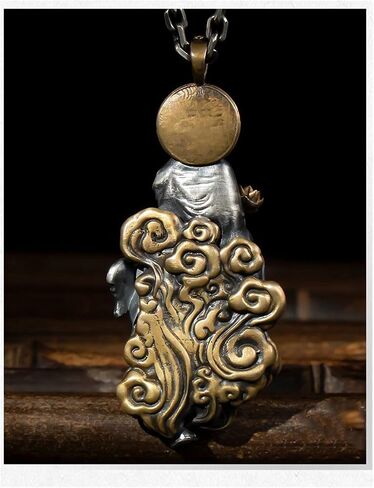  Men Pendant Men's Necklaces Dripping Guanyin Buddha Pendant Retro Necklace Pendant Pendants for Men and Women with Gift Box in Saudi Arabia