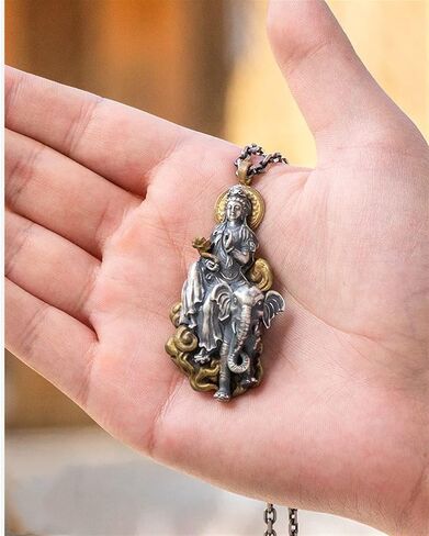  Men Pendant Men's Necklaces Dripping Guanyin Buddha Pendant Retro Necklace Pendant Pendants for Men and Women with Gift Box in Saudi Arabia