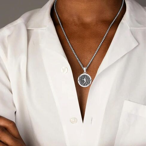 925 Sterling Silver Athlete Protection Necklace Sports Theme Amulet with Stainless Steel Chain in Saudi Arabia