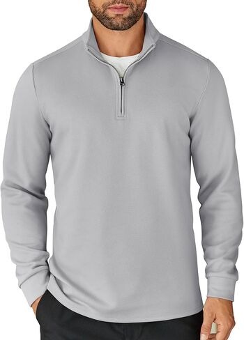 COOFANDY Men's Quarter Zip Up Pullover Lightweight Mock Neck Sweatshirt Casual Long Sleeve Polo Shirt in Kuwait