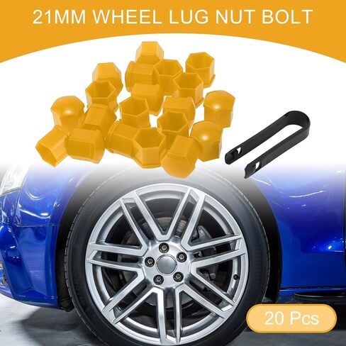 20 Pcs Wheel Lug Nut Bolt with Clip Rims Tire Nut Screws Dust Cap Cover Nut Protection Plastic Gray 21mm in Saudi Arabia