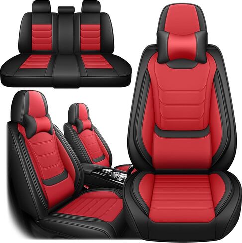 أغطية مقاعد جلد نابا مجموعة كاملة لسيارة Nissan Frontier 2000-2025، 5 مقاعد غطاء مقعد السيارة مقاوم للماء والتمزق داخل تصميم سحاب وفتحات فتح محفوظة (مجموعة كاملة قياسية / أسود أزرق) in Kuwait