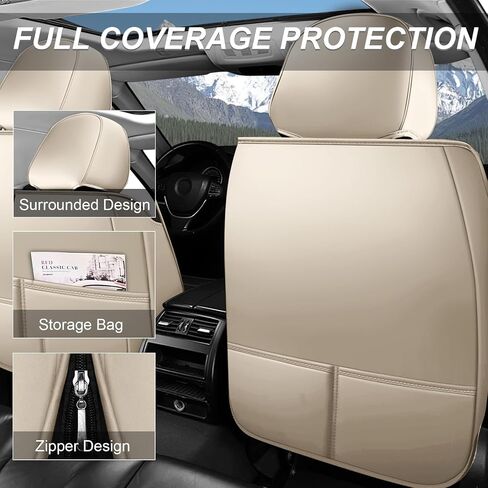 أغطية مقاعد جلد نابا مجموعة كاملة لسيارة Nissan Frontier 2000-2025، 5 مقاعد غطاء مقعد السيارة مقاوم للماء والتمزق داخل تصميم سحاب وفتحات فتح محفوظة (مجموعة كاملة قياسية / أسود أزرق) in Kuwait