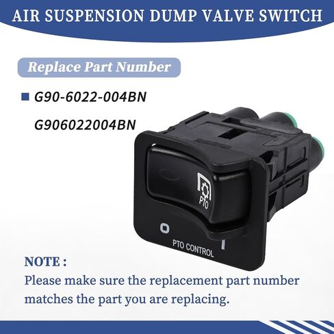 G90-6022-004BN Air Suspension Dump Valve Switch G906022004BN Compatible with Peterbilt Rocker PTO Control Shift Lift Manual Paddle Valve Switch in Saudi Arabia
