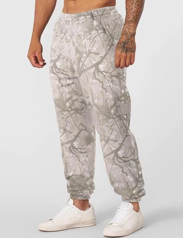 Men’s Camo Baggy Sweatpants Graphic Print Workout Streetwear Joggers Pants for Men Fleece Sweats with Pockets in Kuwait