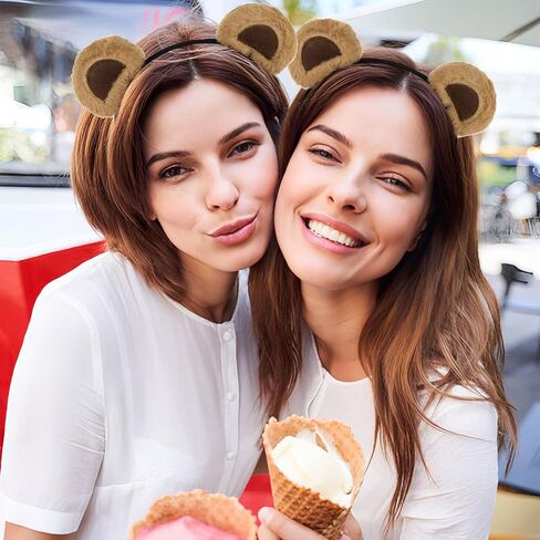 3pcs Light Brown Bear Ears Cute Headband in Kuwait