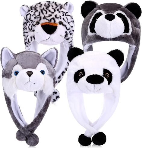 Toulite 4 Pcs Cute Plush Funny Animal Hats Funny Winter Hats with Delicate Animal Ear Straps in Saudi Arabia