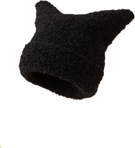 Cute Cat Ear Knitted Woolen Hat Warm in Winter Skin Friendly Material Plush and Thickened Cute Beanies in Saudi Arabia
