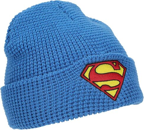 Superman Superman Logo Embroidery Waffle Knit Cuff Beanie in Saudi Arabia