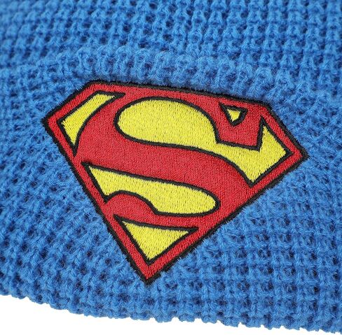 Superman Superman Logo Embroidery Waffle Knit Cuff Beanie in Saudi Arabia