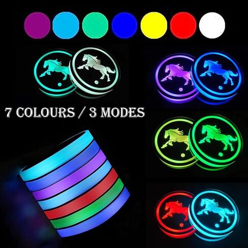 قطعتان من أضواء حامل أكواب السيارة LED، 7 ألوان وسادة أكواب مضيئة، قواعد أكواب شحن USB للسيارة، وسادة أكواب مضيئة لتزيين مصباح الجو الداخلي للسيارة in Kuwait