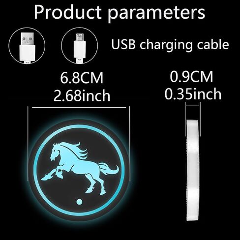 قطعتان من أضواء حامل أكواب السيارة LED، 7 ألوان وسادة أكواب مضيئة، قواعد أكواب شحن USB للسيارة، وسادة أكواب مضيئة لتزيين مصباح الجو الداخلي للسيارة in Kuwait