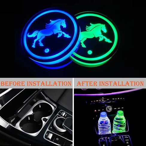 قطعتان من أضواء حامل أكواب السيارة LED، 7 ألوان وسادة أكواب مضيئة، قواعد أكواب شحن USB للسيارة، وسادة أكواب مضيئة لتزيين مصباح الجو الداخلي للسيارة in Kuwait