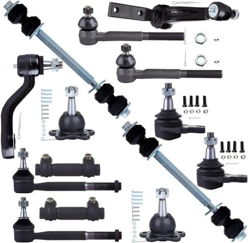 SCITOO 14-PC SET Suspension Kit for Chevrolet K1500 K2500 For GMC K1500 K2500 - Inner Outer Tie Rod End Adjusting Sleeve Sway Bar Link Lower Upper Ball Joint Pitman Arm Idler Arm in Saudi Arabia