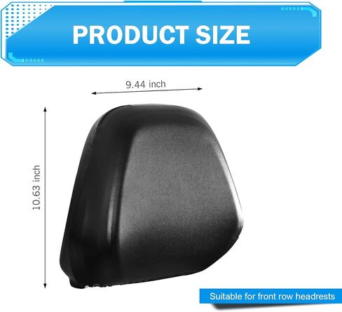 2 PCS Car Headrest Cover, High-Elastic Waterproof Anti-Scratch Full-wrap Seamless PU Leather Protector, for Auto Headrest Protection & Decoration, Universal for Sedans SUVs (Black #M) in Saudi Arabia