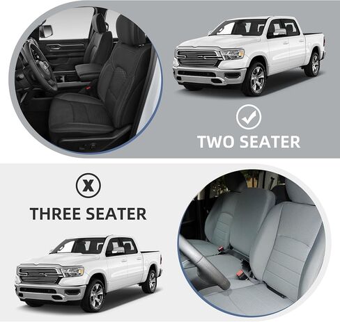 أغطية مقاعد مخصصة مناسبة لسيارة Dodge Ram 1500 2500 3500 2002-2024 2025 مجموعة أغطية مقاعد من الجلد الصناعي متوافقة مع وسائد شاحنة الكابينة العادية الرباعية (المقعد الأمامي، أسود، كرمة) in Kuwait