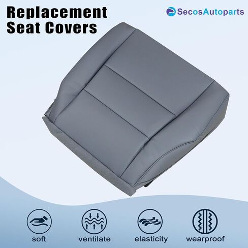غطاء مقعد بديل من الجلد للسائق والراكب الأمامي من SecosAutoparts باللون الرمادي الداكن متوافق مع Honda CR-V 2007 2008 2009 2010 2011 in Saudi Arabia