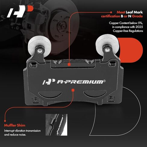 A-Premium Front Ceramic Disc Brake Pads Set Compatible with Cadillac CTS 2014-2019, CT6 2016-2020, ELR 2016 & Chevrolet Camaro 2010-2019/2022, Corvette 2014-2019, SS 2014-2017, 4 Pcs in Saudi Arabia