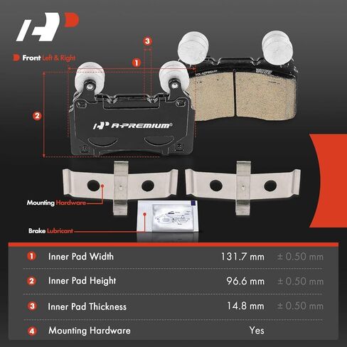 A-Premium Front Ceramic Disc Brake Pads Set Compatible with Cadillac CTS 2014-2019, CT6 2016-2020, ELR 2016 & Chevrolet Camaro 2010-2019/2022, Corvette 2014-2019, SS 2014-2017, 4 Pcs in Saudi Arabia