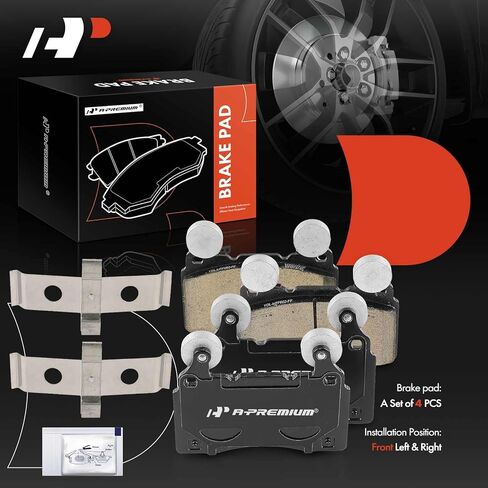 A-Premium Front Ceramic Disc Brake Pads Set Compatible with Cadillac CTS 2014-2019, CT6 2016-2020, ELR 2016 & Chevrolet Camaro 2010-2019/2022, Corvette 2014-2019, SS 2014-2017, 4 Pcs in Saudi Arabia