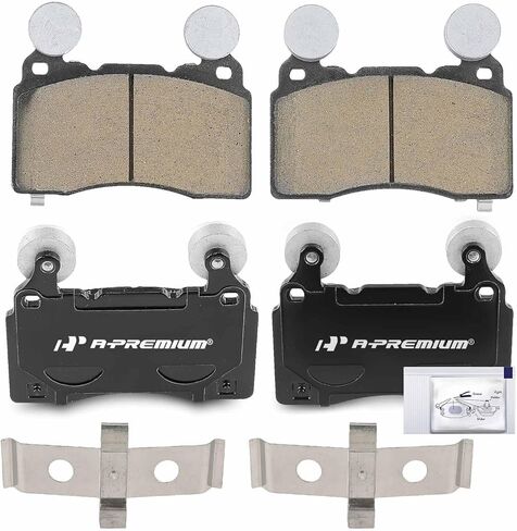 A-Premium Front Ceramic Disc Brake Pads Set Compatible with Cadillac CTS 2014-2019, CT6 2016-2020, ELR 2016 & Chevrolet Camaro 2010-2019/2022, Corvette 2014-2019, SS 2014-2017, 4 Pcs in Saudi Arabia