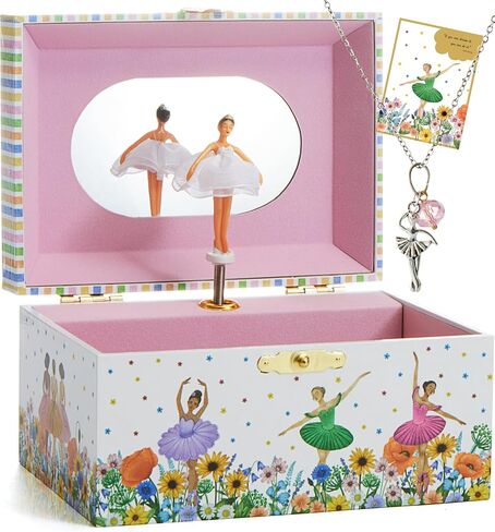 ABI + OLIE Ballerina Musical Jewelry Box for Girls, Music Box for Dance Recital Gifts for 4+ Year Old Girl, Little Girls Jewelry Box in Saudi Arabia