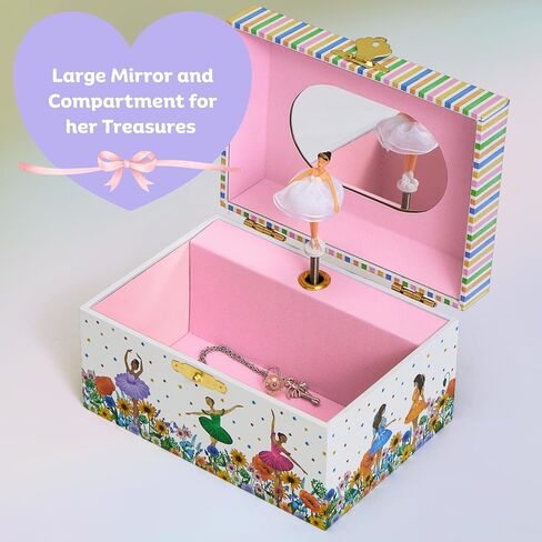 ABI + OLIE Ballerina Musical Jewelry Box for Girls, Music Box for Dance Recital Gifts for 4+ Year Old Girl, Little Girls Jewelry Box in Saudi Arabia