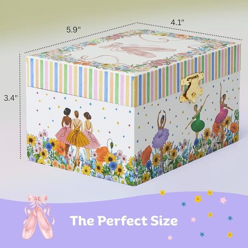 ABI + OLIE Ballerina Musical Jewelry Box for Girls, Music Box for Dance Recital Gifts for 4+ Year Old Girl, Little Girls Jewelry Box in Saudi Arabia