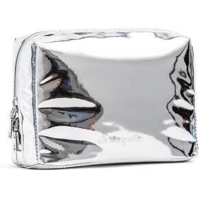 Small Waterproof Heat-Resistant Travel Insulated Makeup Bag (Silver Zipper, Metallic Silver) in Saudi Arabia